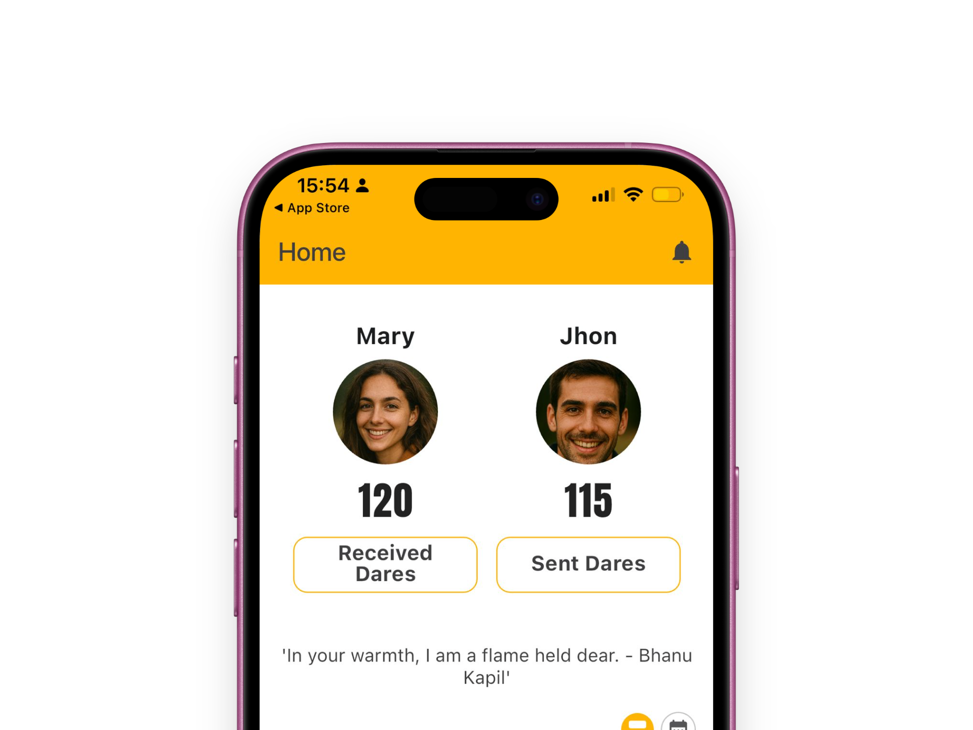Schermata principale dell'app Desire che mostra entrambi i punteggi affiancati